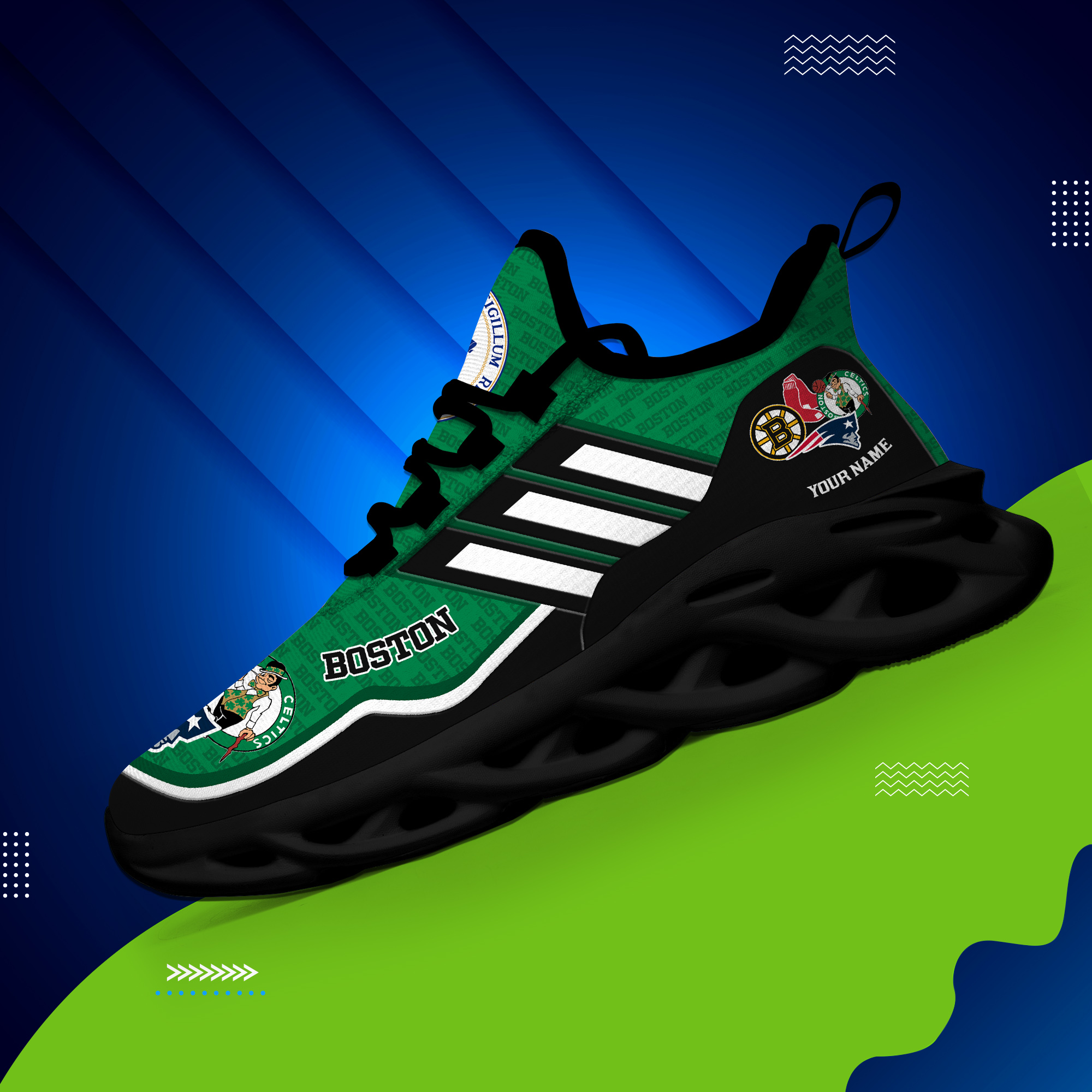 DS005 BostonGREEN002 Klobige MAX-SCHUHE
