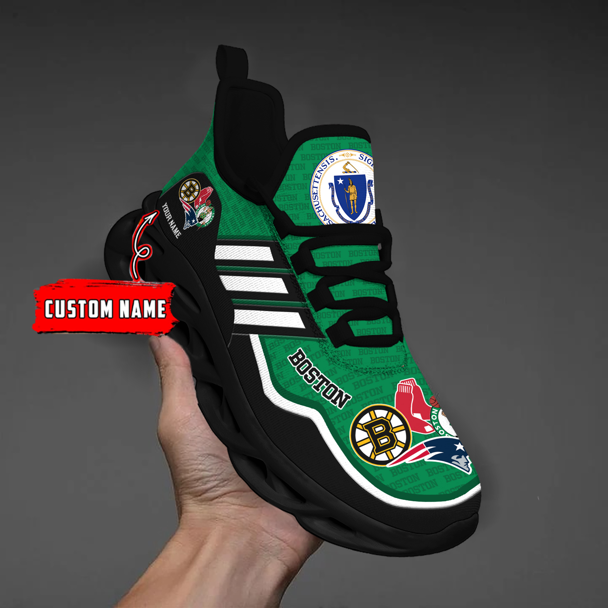 DS005 BostonGREEN002 Klobige MAX-SCHUHE