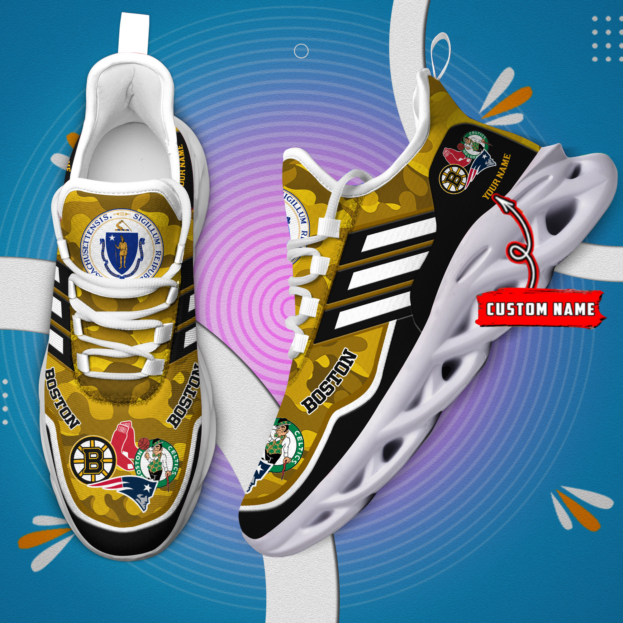 DS005 BostonYELLOW001 Klobige MAX-SCHUHE