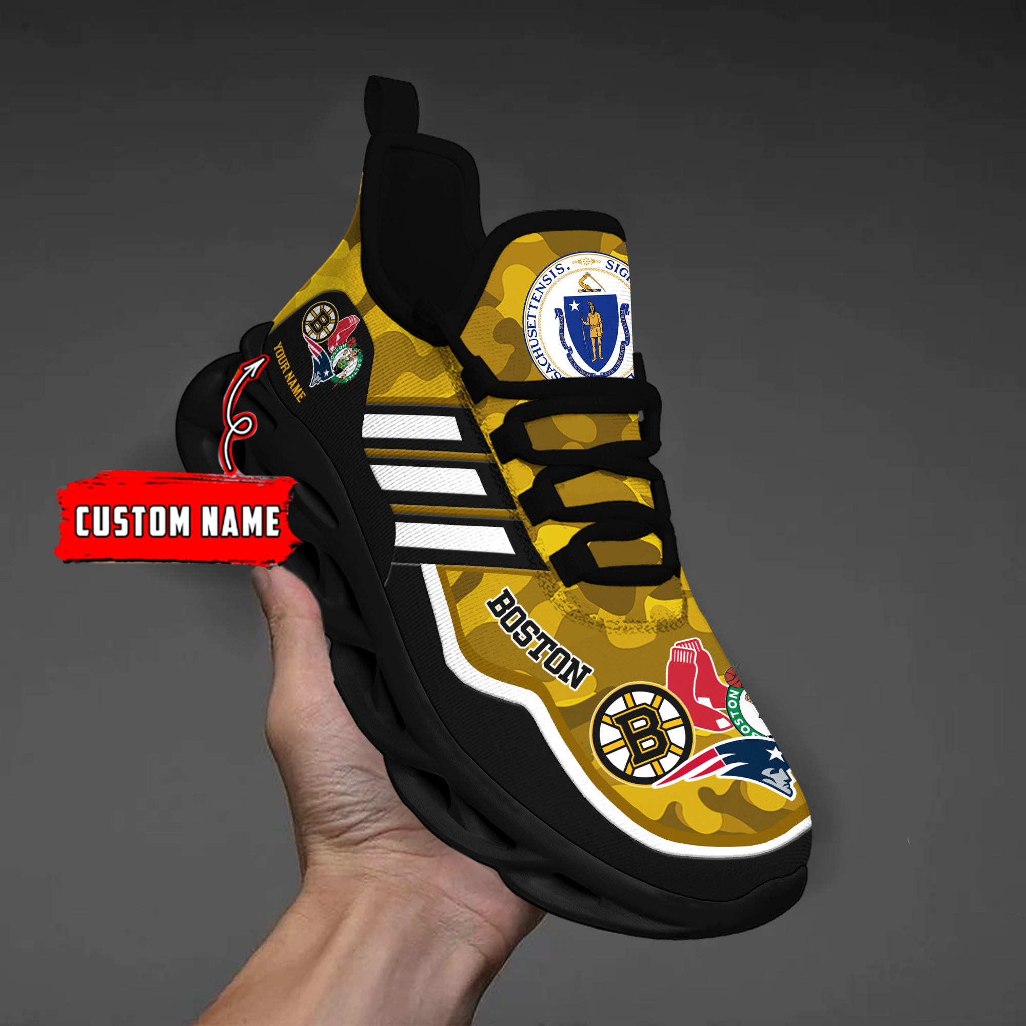DS005 BostonYELLOW001 Klobige MAX-SCHUHE