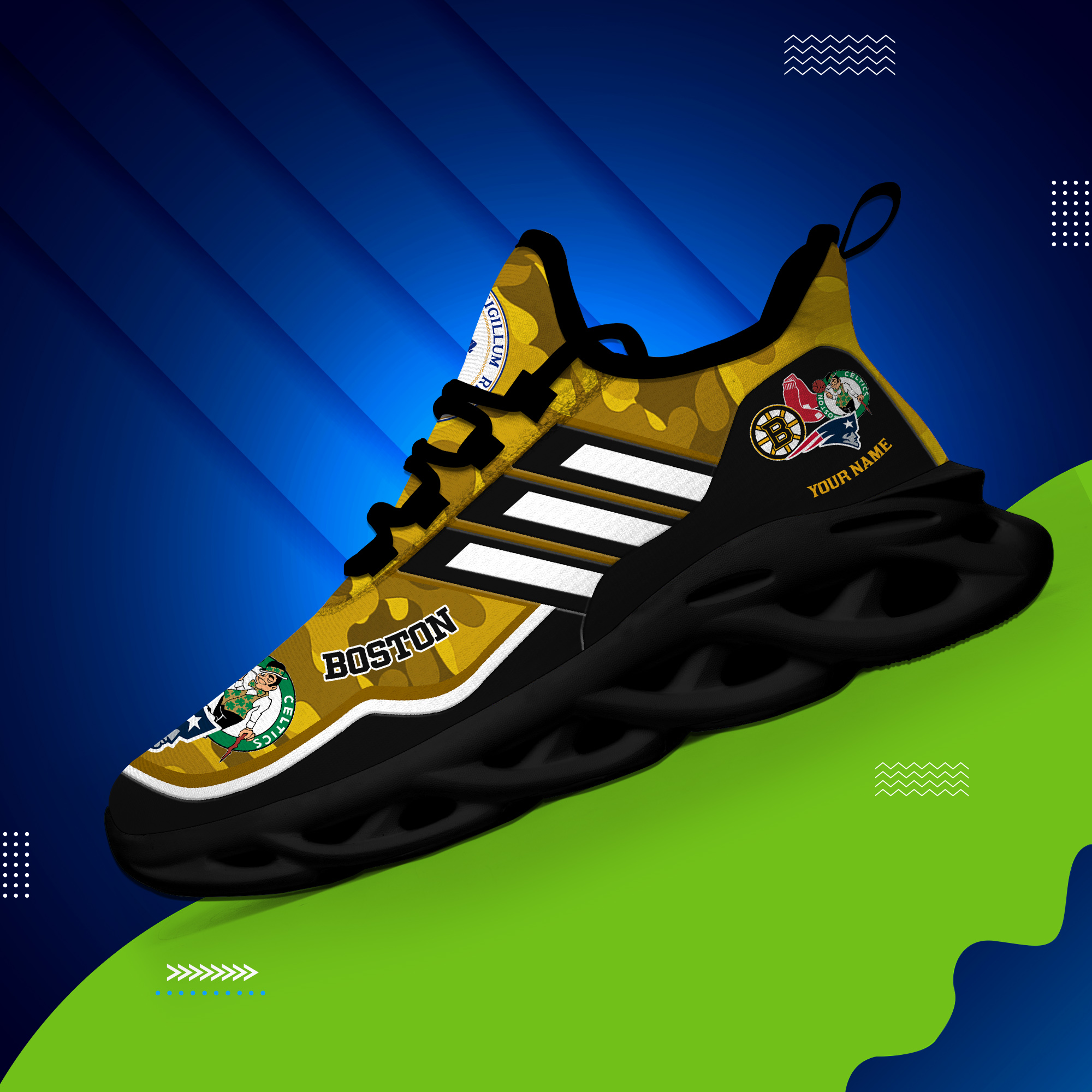 DS005 BostonYELLOW001 Klobige MAX-SCHUHE
