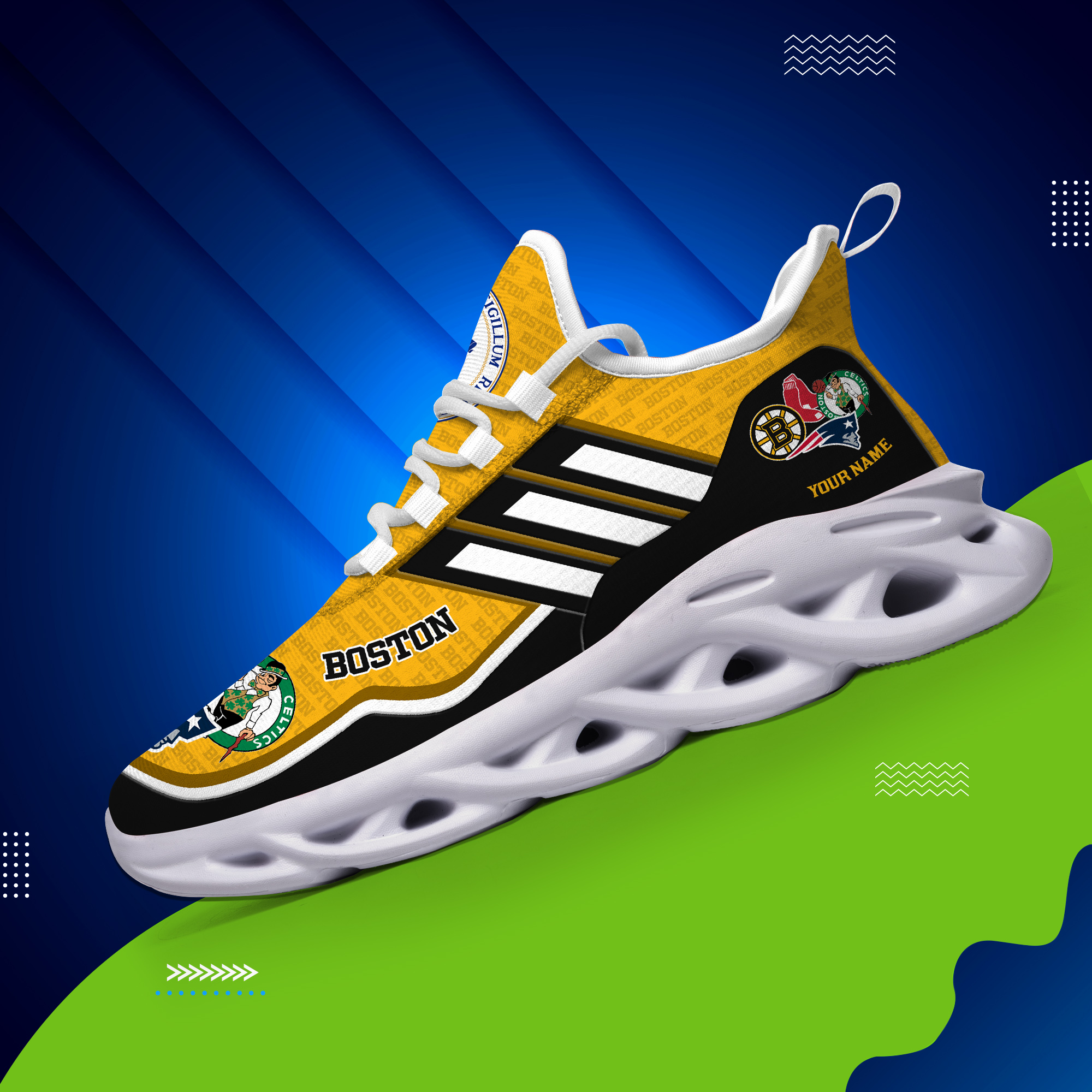 DS005 BostonYELLOW002 Klobige MAX-SCHUHE