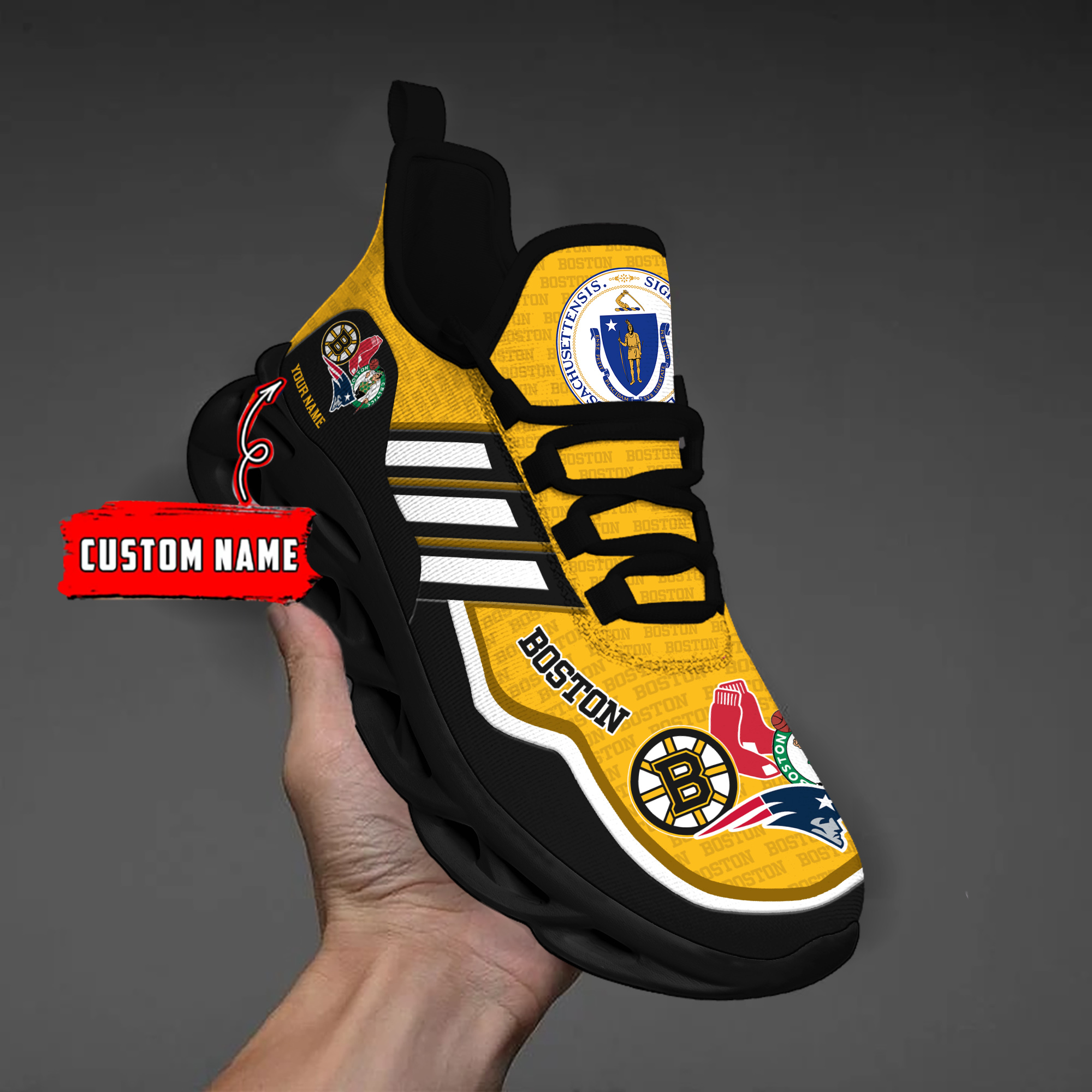 DS005 BostonYELLOW002 Klobige MAX-SCHUHE