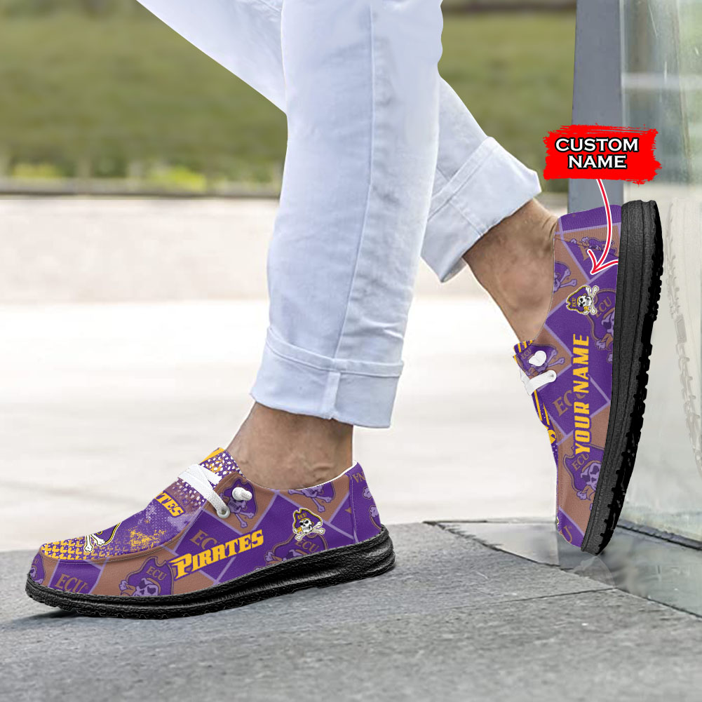 East Carolina Pirates H-D Shoes Wally Herren-Slipper zum Schnüren für Männer und Frauen