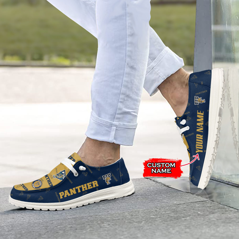FIU Golden Panthers H-D Shoes Wally Herren-Slipper zum Schnüren für Männer und Frauen