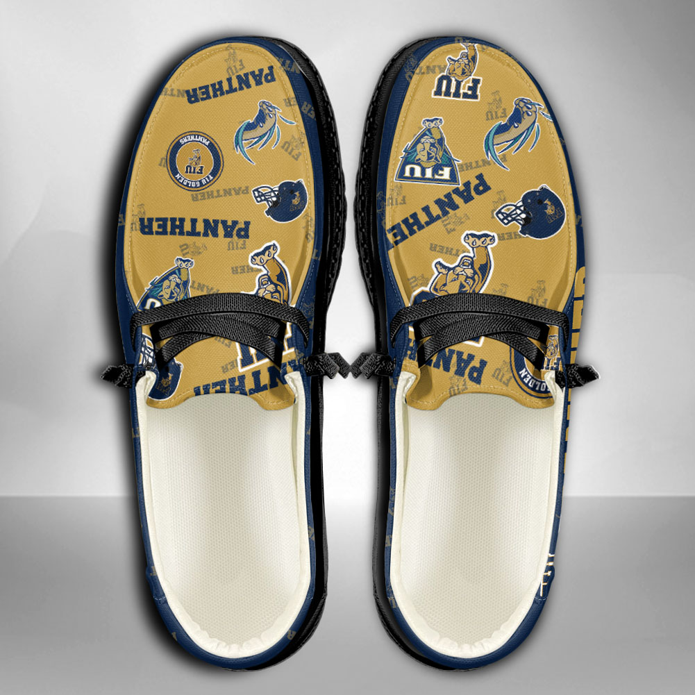 FIU Golden Panthers H-D Shoes Wally Herren-Slipper zum Schnüren für Männer und Frauen