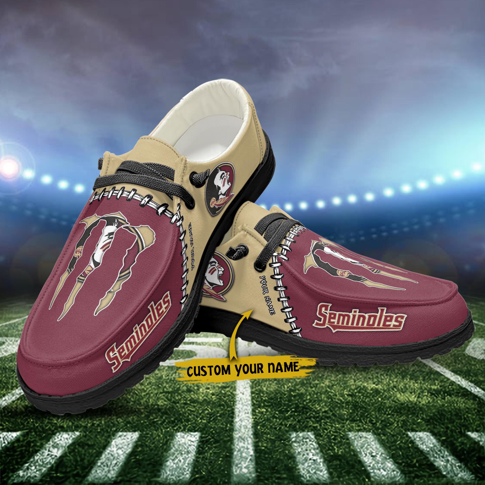 Florida State Seminoles personalisierte H-D-Sportschuhe – individuelles Namensdesign