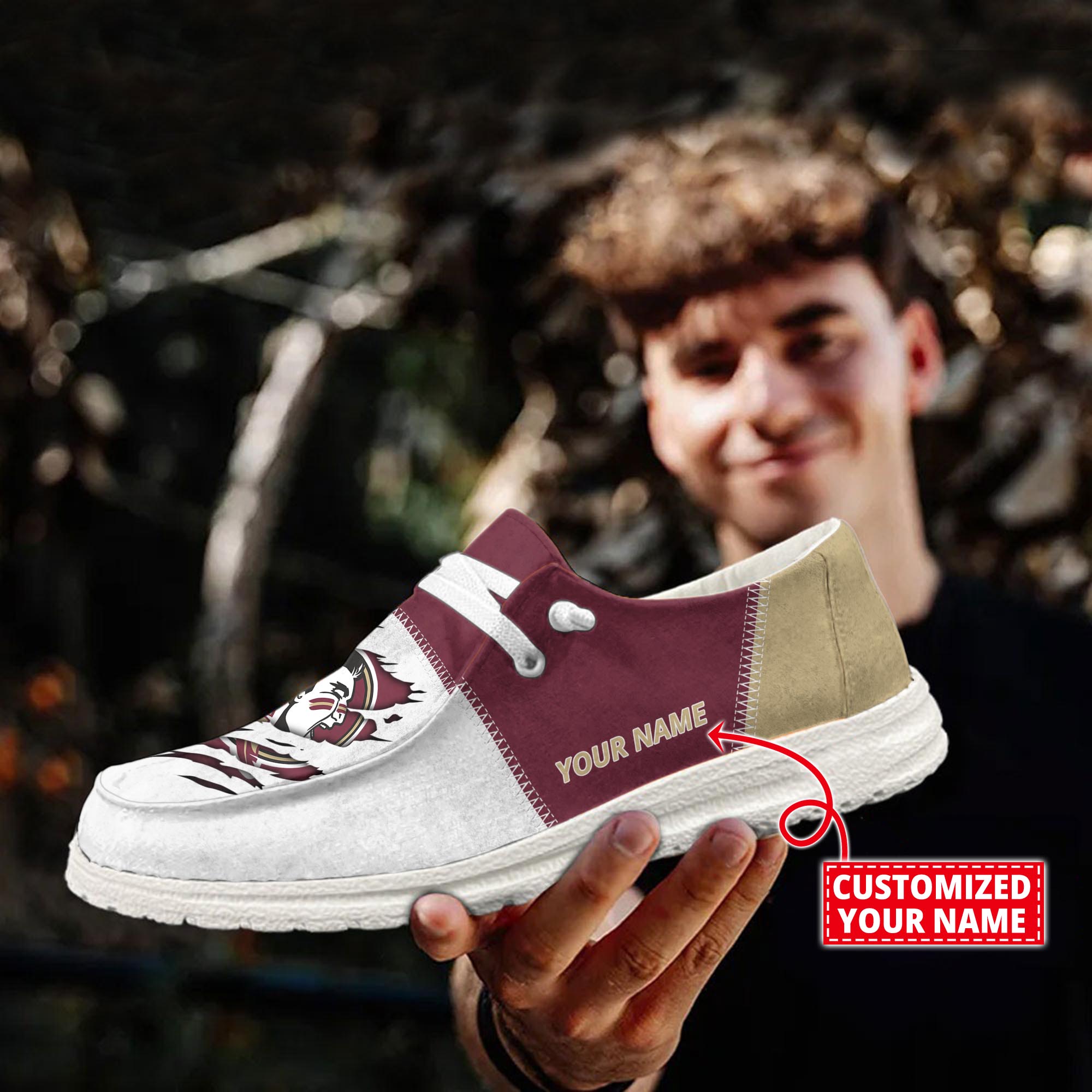 Florida State Seminoles personalisierte H-D-Sportschuhe – individuelles Namensdesign