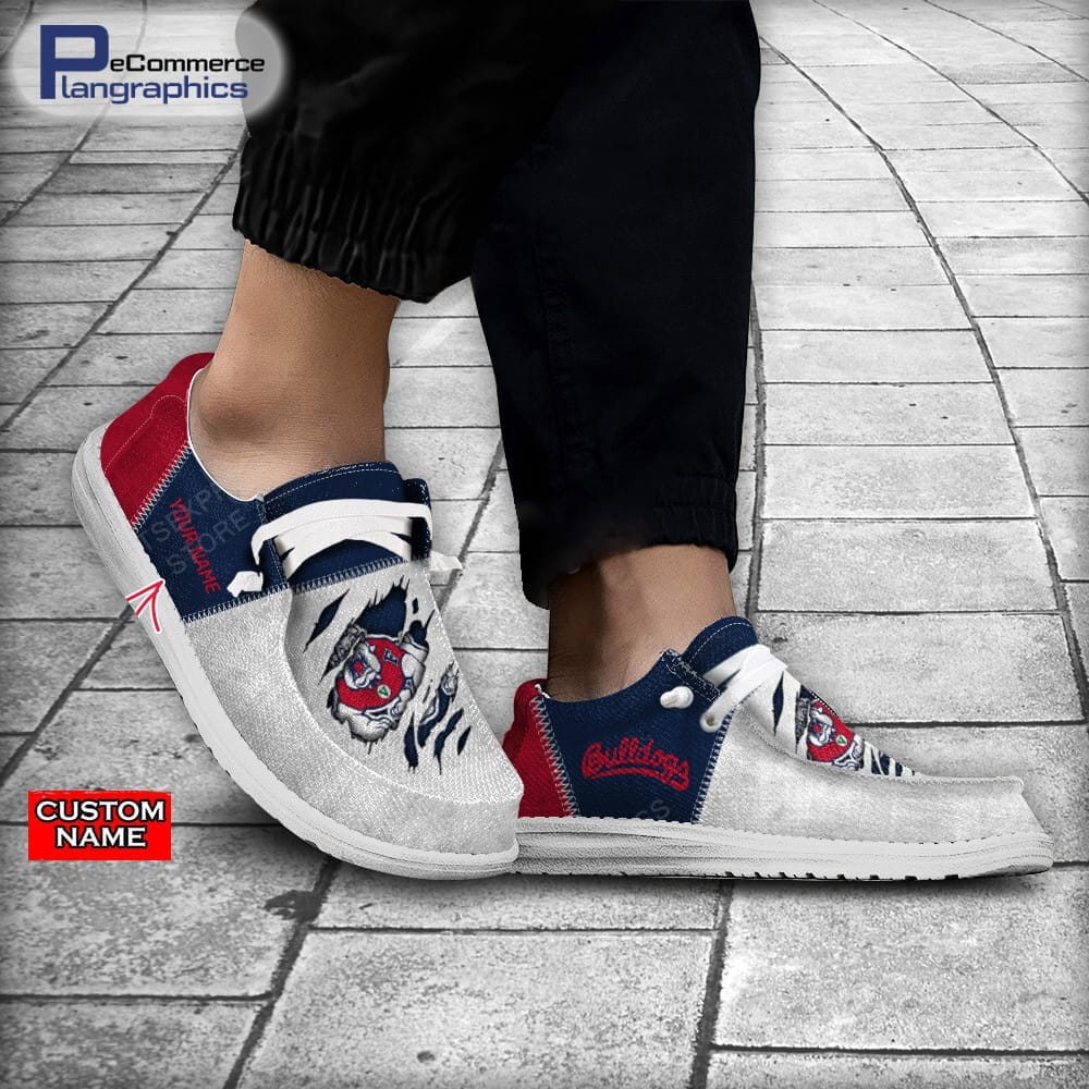 Fresno State Bulldogs Custom Name H-D Schuhe