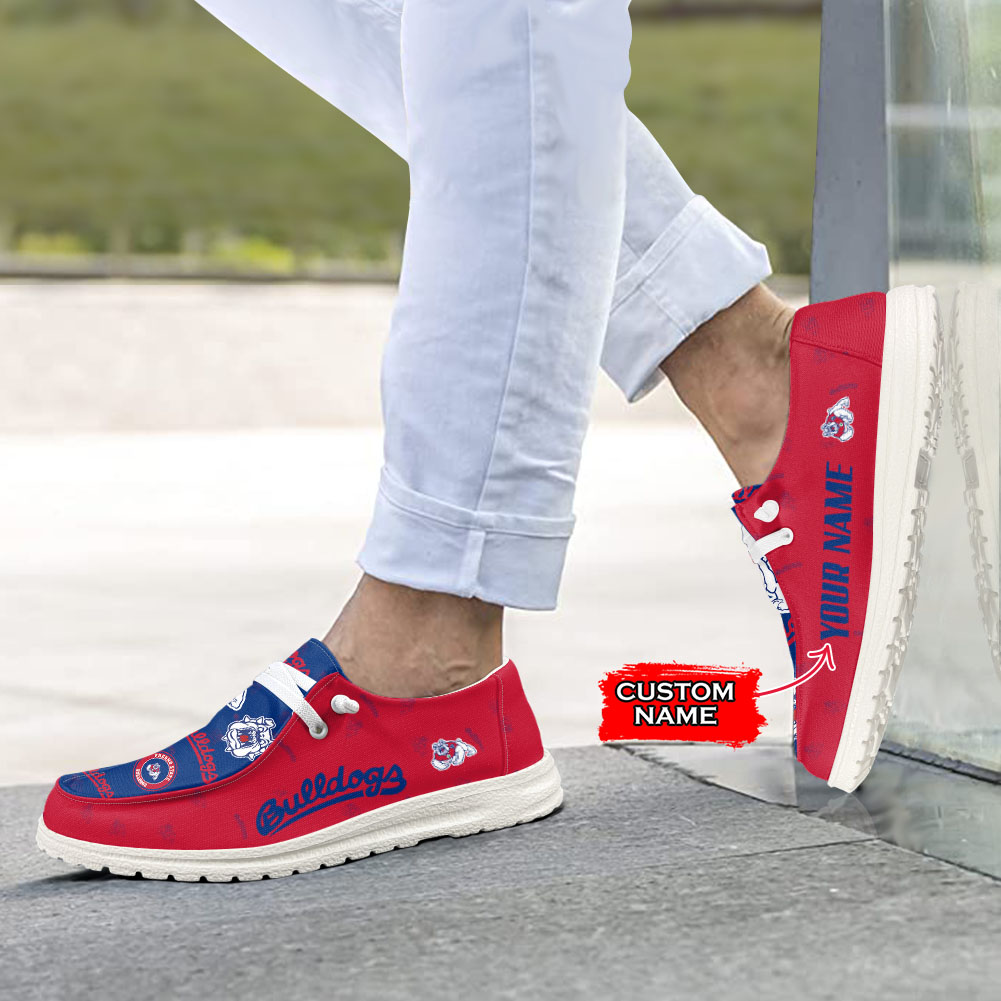 Fresno State Bulldogs H-D Shoes Wally Herren-Slipper zum Schnüren für Männer und Frauen