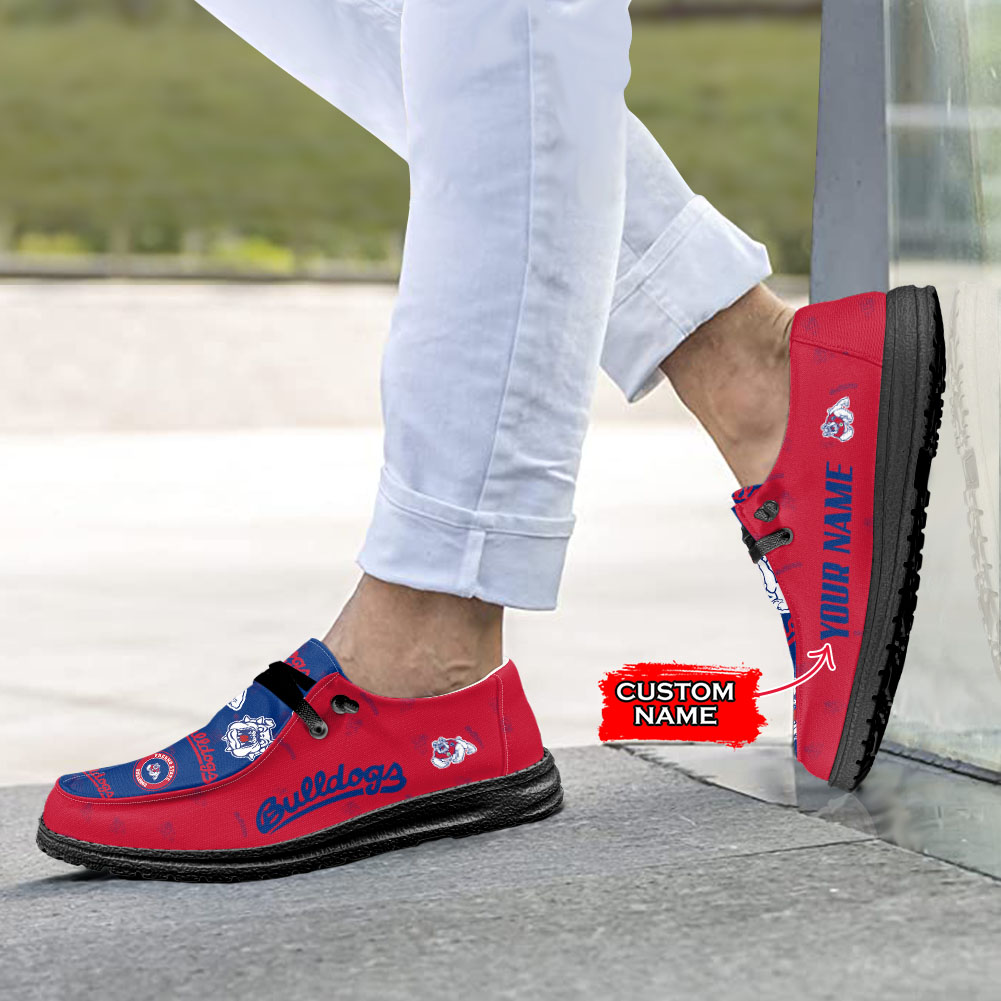 Fresno State Bulldogs personalisierte H-D-Sportschuhe – individuelles Namensdesign