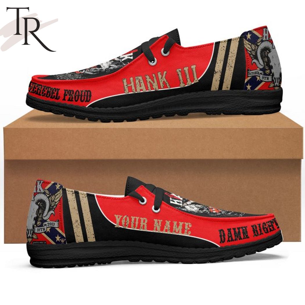 Hank Williams III personalisierte Hey Dude Sportschuhe – individuelles Namensdesign, perfektes Geschenk für Fans