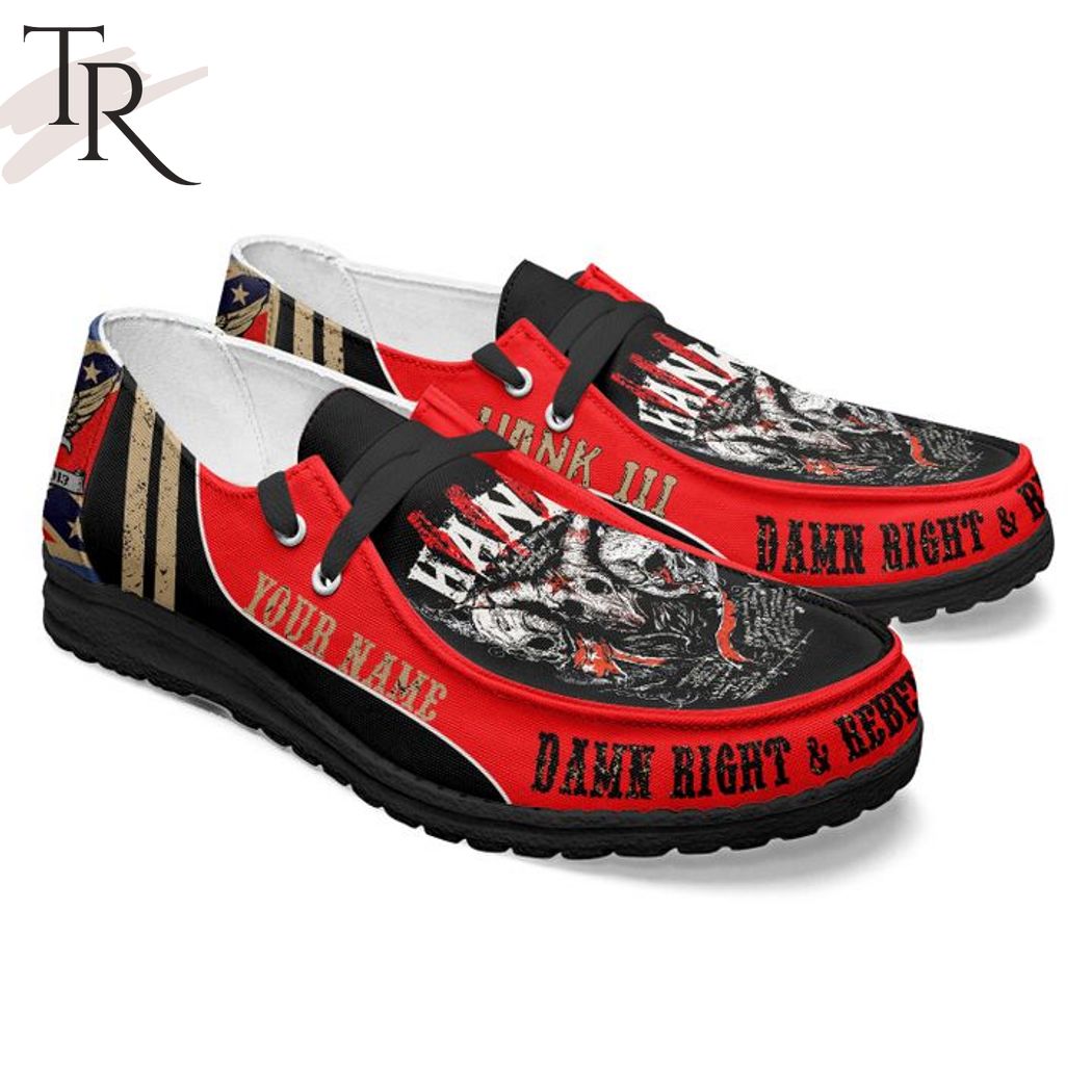 Hank Williams III personalisierte Hey Dude Sportschuhe – individuelles Namensdesign, perfektes Geschenk für Fans