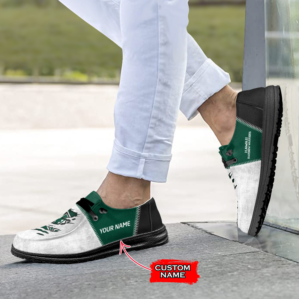 Hawaii Rainbow Warriors personalisierte H-D-Sportschuhe – individuelles Namensdesign