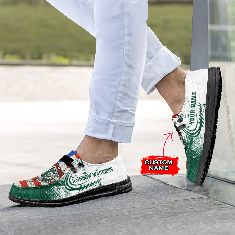 Hawaii Rainbow Warriors personalisierte H-D-Sportschuhe – individuelles Namensdesign