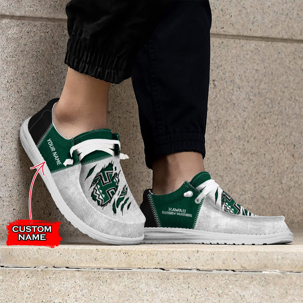 Hawaii Rainbow Warriors personalisierte H-D-Sportschuhe – individuelles Namensdesign