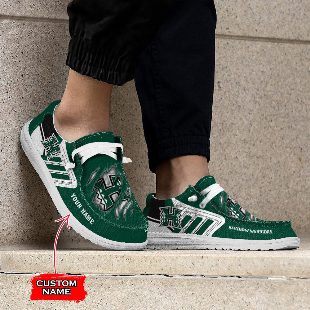 Hawaii Rainbow Warriors personalisierte H-D-Sportschuhe – individuelles Namensdesign
