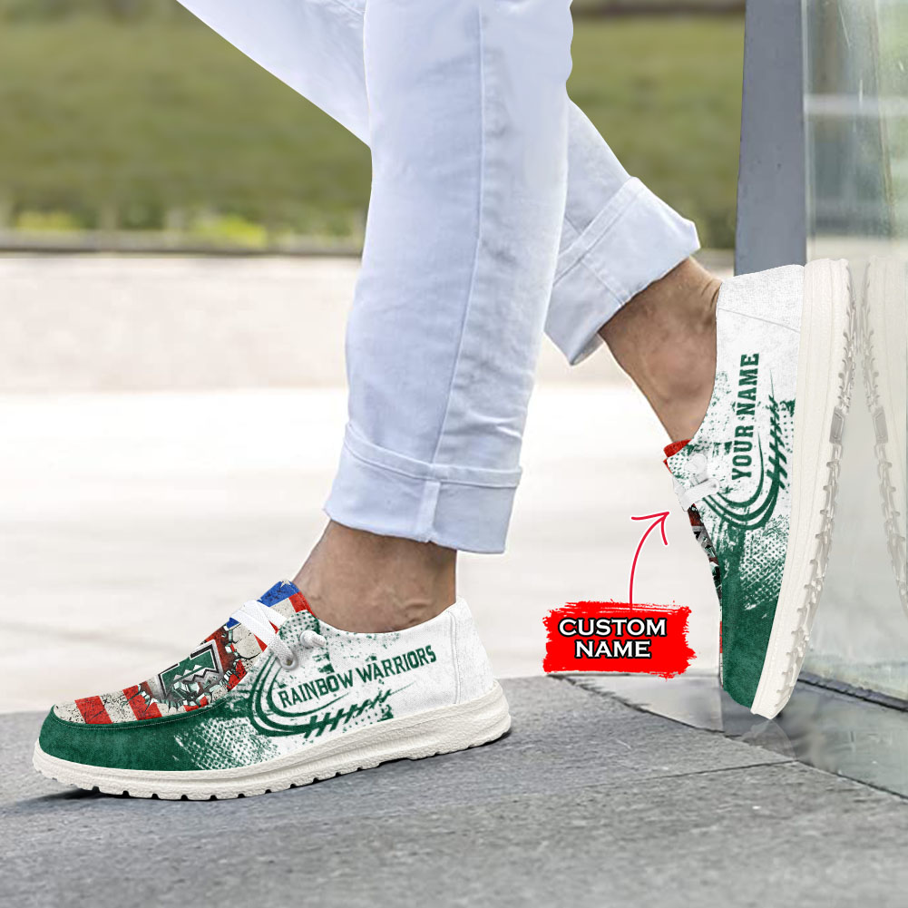 Hawaii Rainbow Warriors personalisierte H-D-Sportschuhe – individuelles Namensdesign