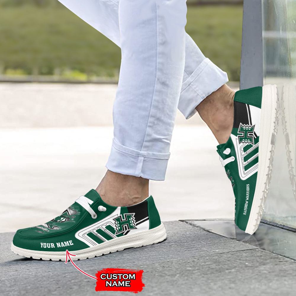 Hawaii Rainbow Warriors personalisierte H-D-Sportschuhe – individuelles Namensdesign