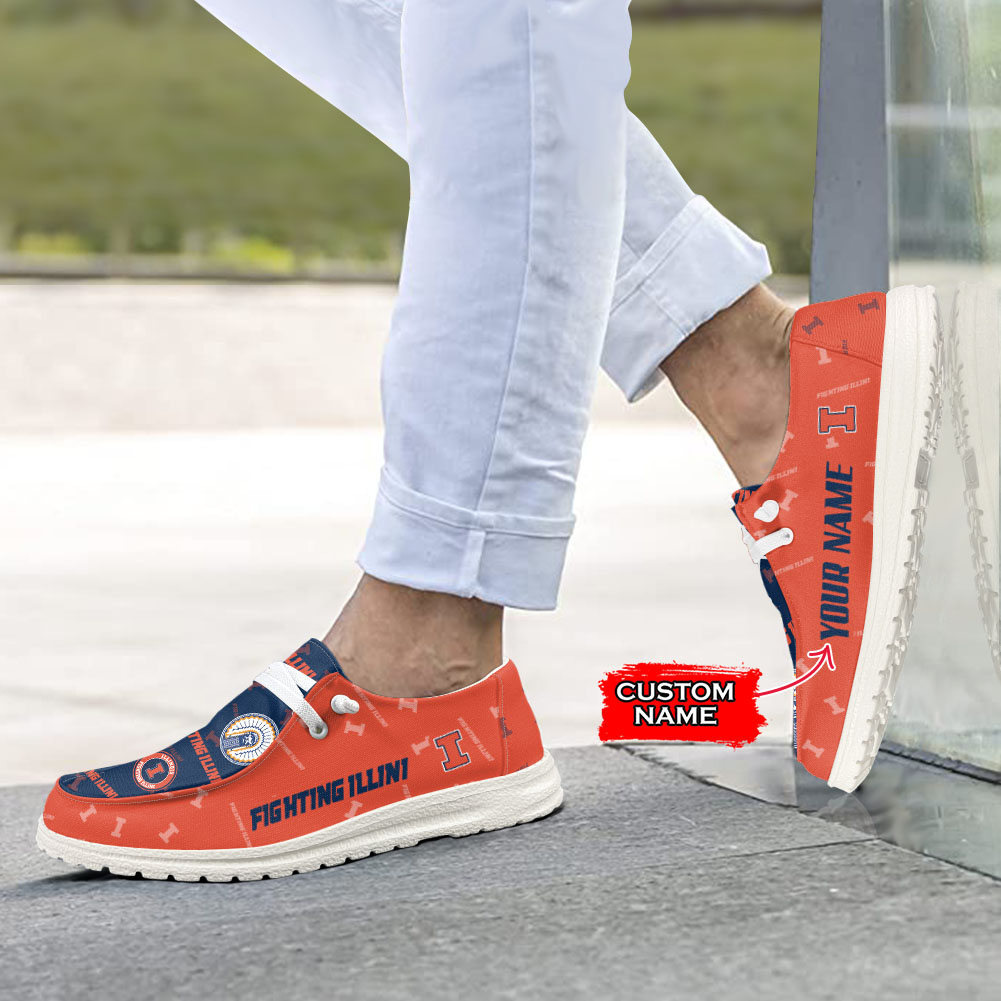 Illinois Fighting Illini H-D Shoes Wally Herren-Schnürhalbschuhe für Damen und Herren