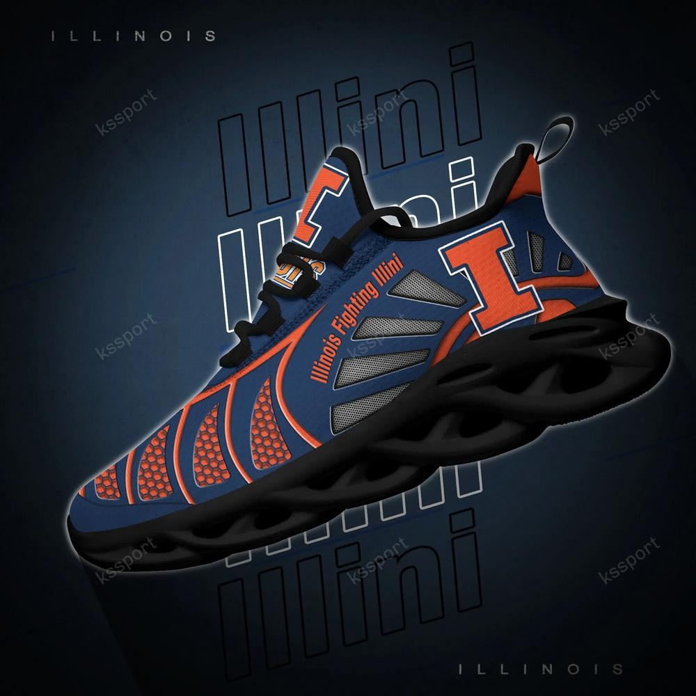 Illinois Fighting Illini Max Soul klobige, schwarz-weiße Laufschuhe