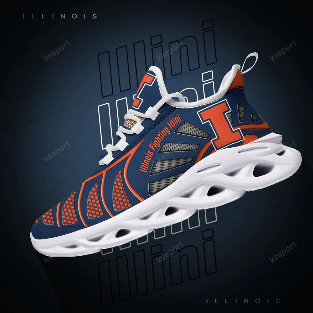 Illinois Fighting Illini Max Soul klobige, schwarz-weiße Laufschuhe