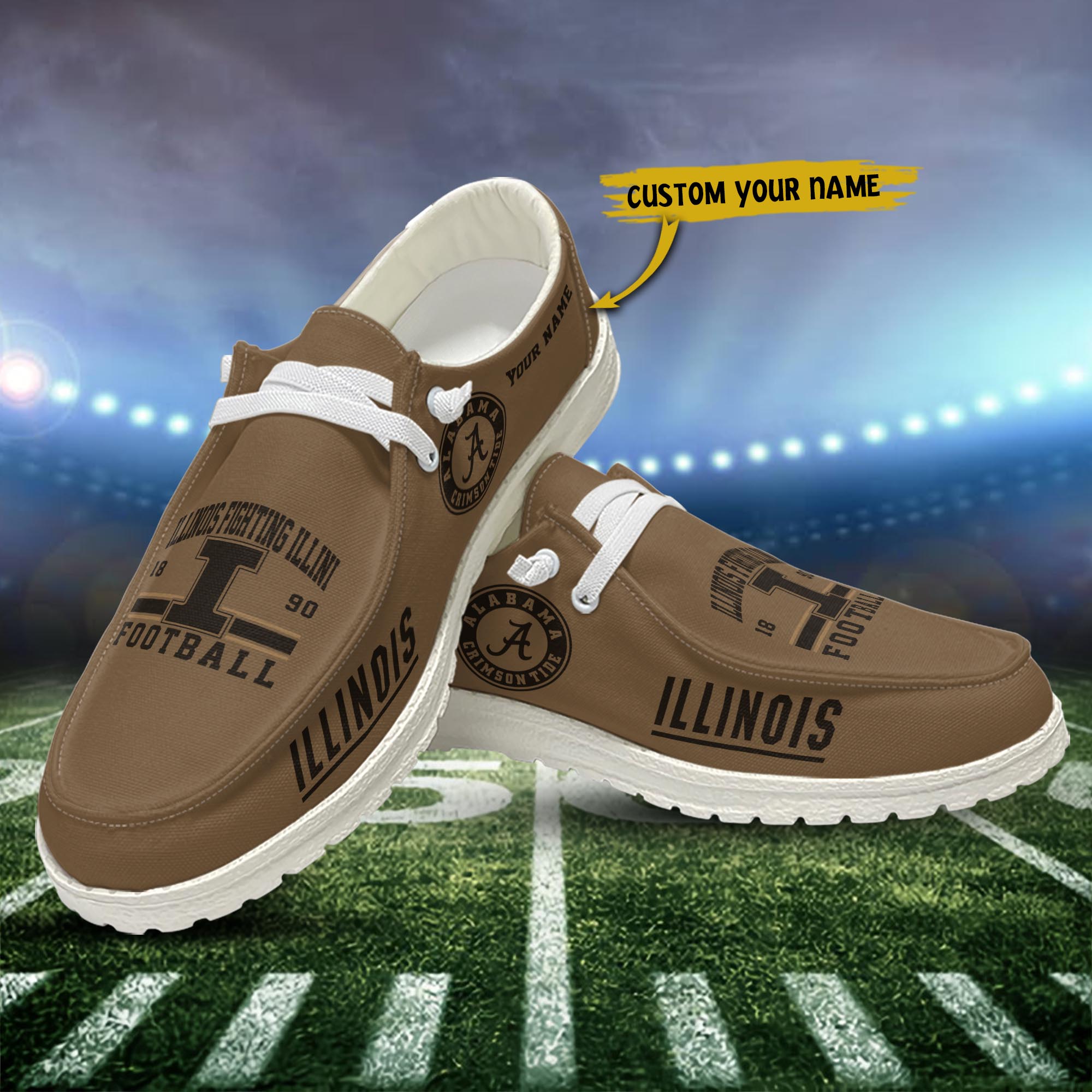 Illinois Fighting Illini personalisierte H-D-Sportschuhe – individuelles Namensdesign