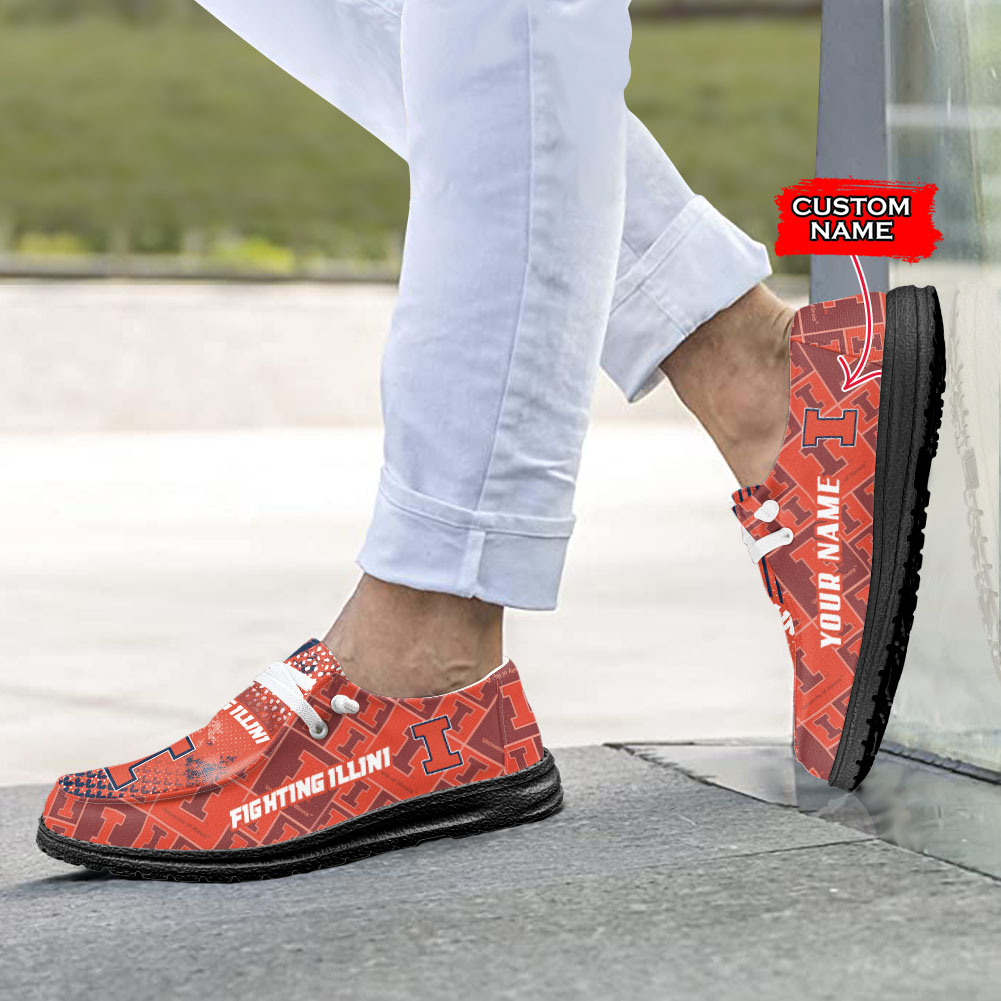 Illinois Fighting Illini personalisierte H-D-Sportschuhe – individuelles Namensdesign