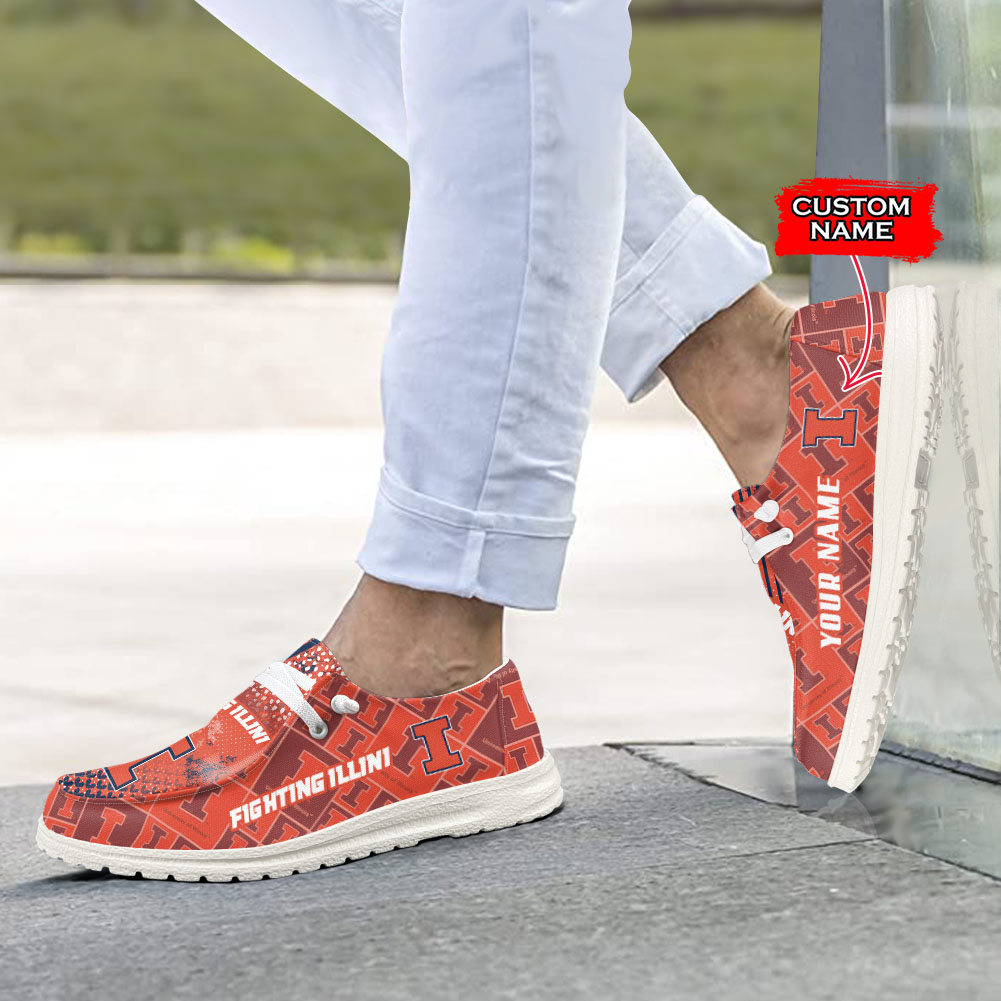 Illinois Fighting Illini personalisierte H-D-Sportschuhe – individuelles Namensdesign