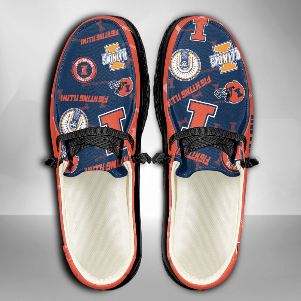 Illinois Fighting Illini personalisierte H-D-Sportschuhe – individuelles Namensdesign