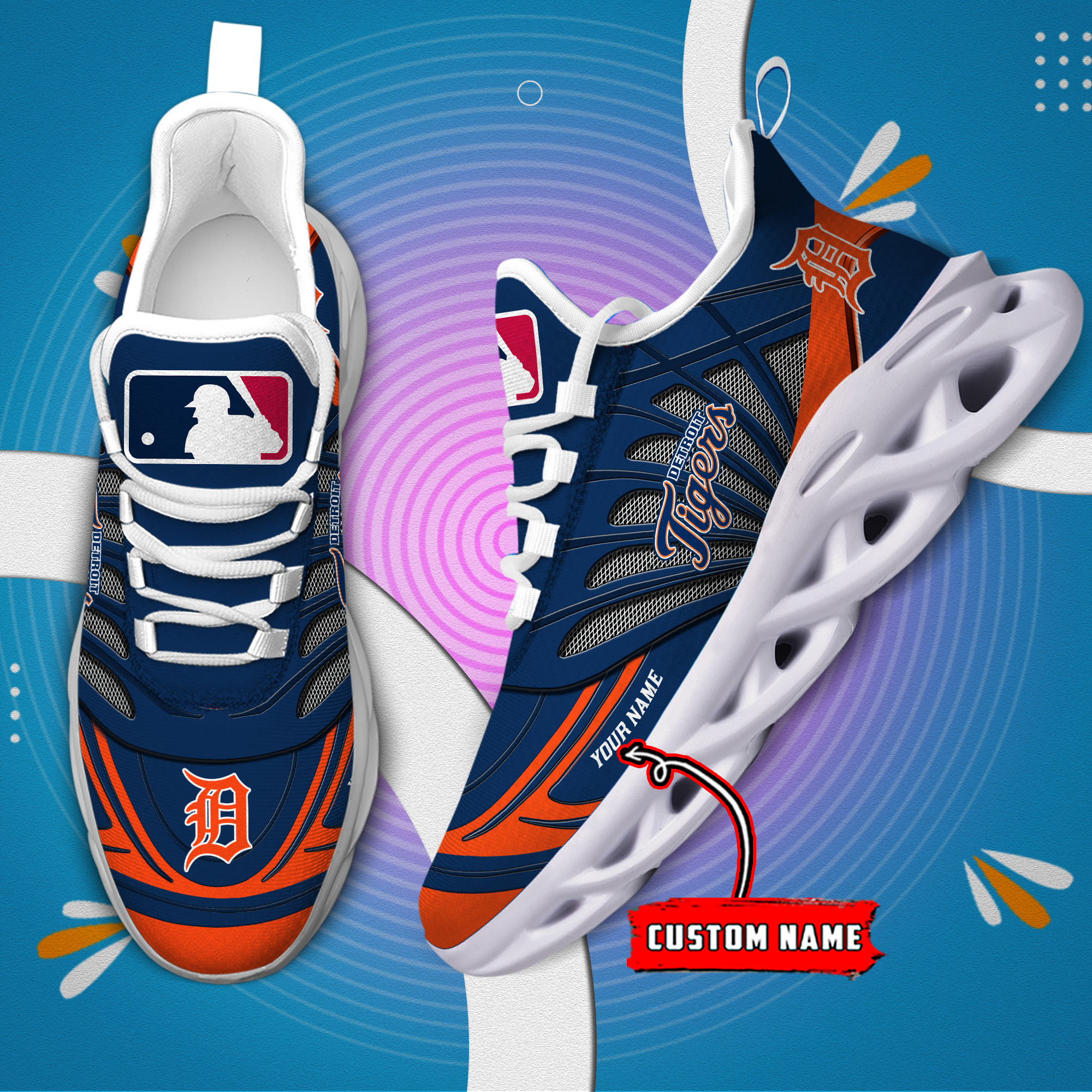 Individueller Name Detroit Tigers personalisierte Max Shoes DS005