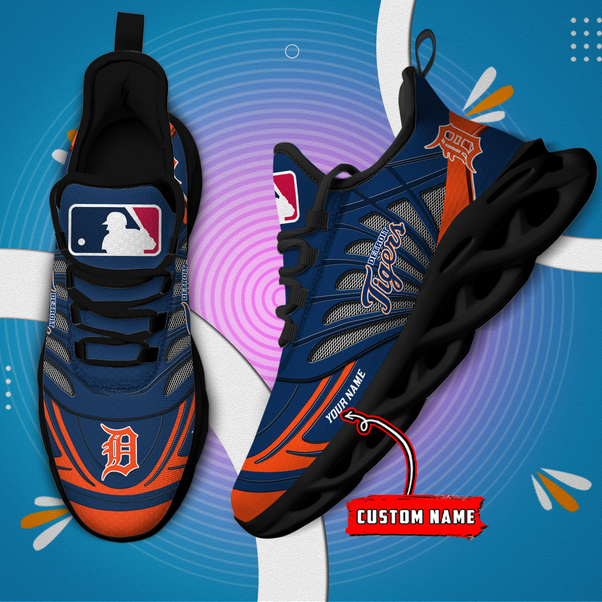 Individueller Name Detroit Tigers personalisierte Max Shoes DS005