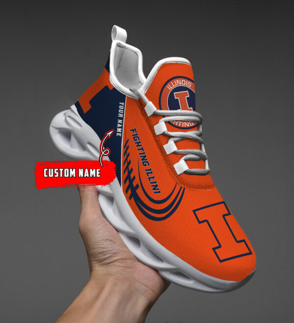 Individueller Name Illinois Fighting Illini personalisierte Max-Schuhe DS006