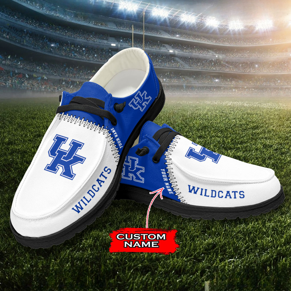 Kentucky Wildcats NCAA personalisierte Hey Dude-Sportschuhe – individuelles Namensdesign, perfektes Geschenk für Fans