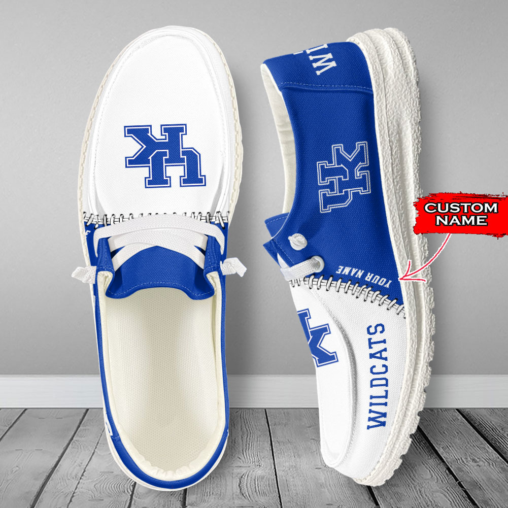 Kentucky Wildcats NCAA personalisierte Hey Dude-Sportschuhe – individuelles Namensdesign, perfektes Geschenk für Fans