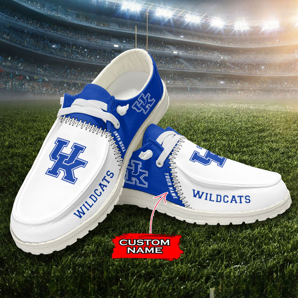 Kentucky Wildcats NCAA personalisierte Hey Dude-Sportschuhe – individuelles Namensdesign, perfektes Geschenk für Fans