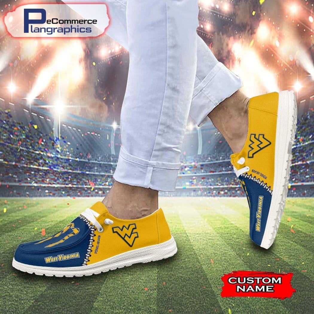 Maßgeschneiderte West Virginia Mountaineers Team x Monster H-D Schuhe