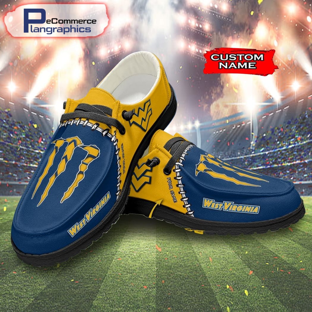 Maßgeschneiderte West Virginia Mountaineers Team x Monster H-D Schuhe