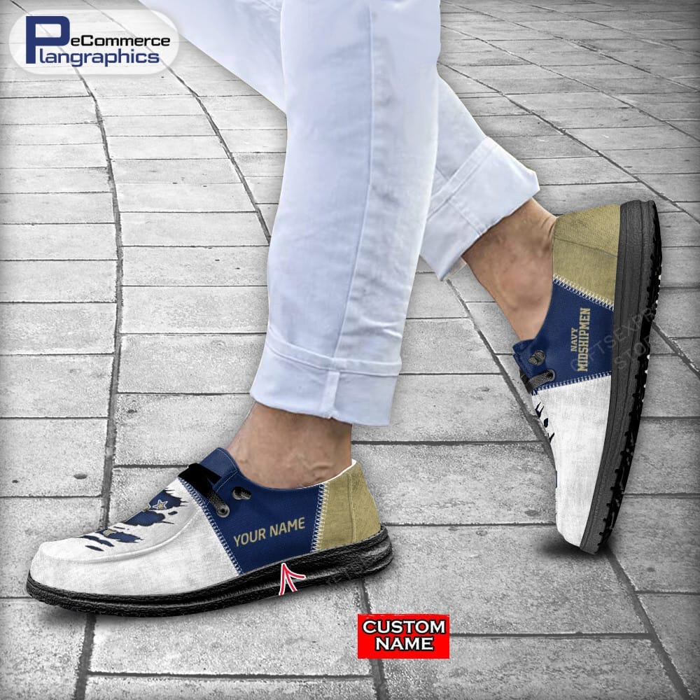 Marineblaue Midshipmen-Schuhe mit individuellem Namen H-D