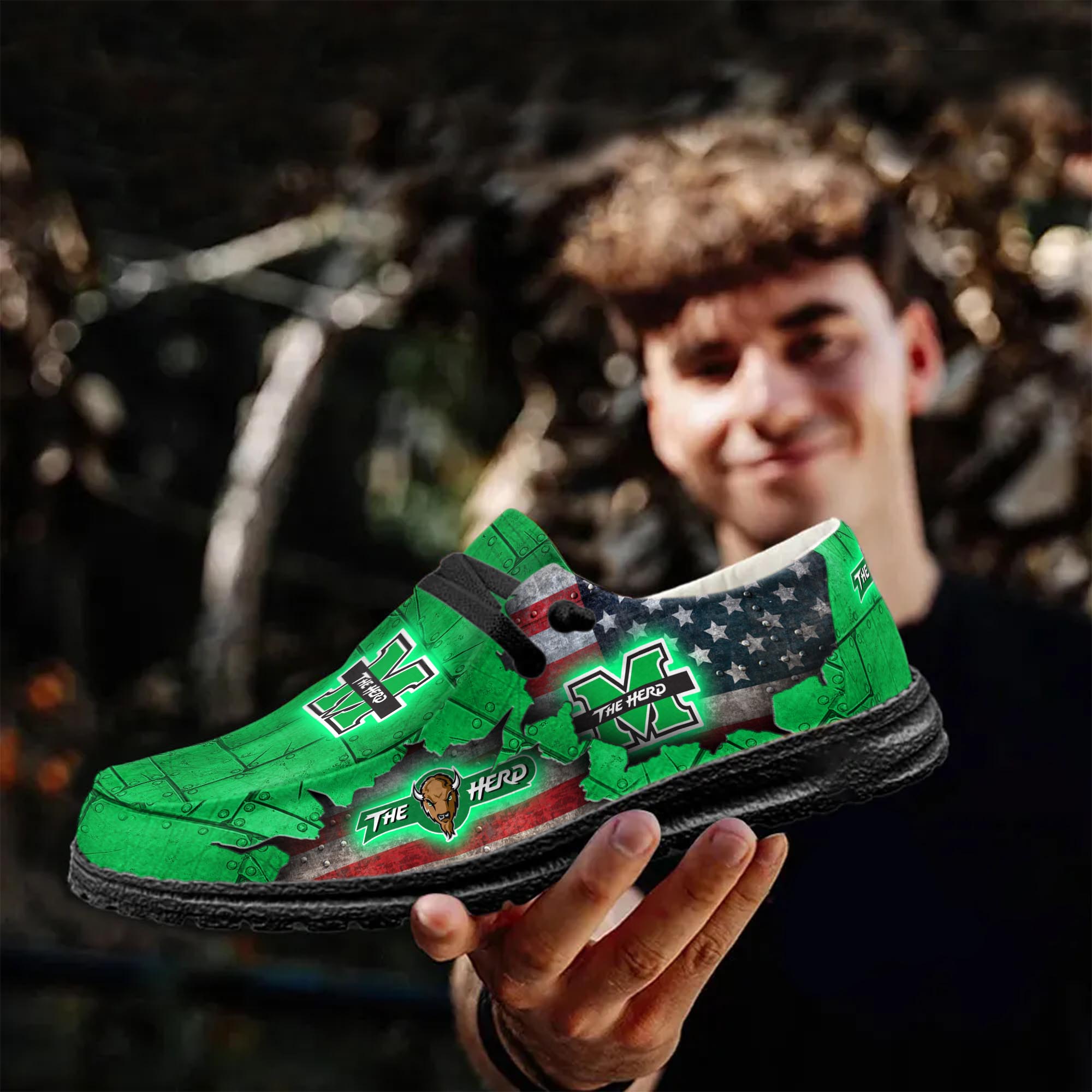 Marshall Thundering Herd personalisierte H-D-Sportschuhe – individuelles Namensdesign