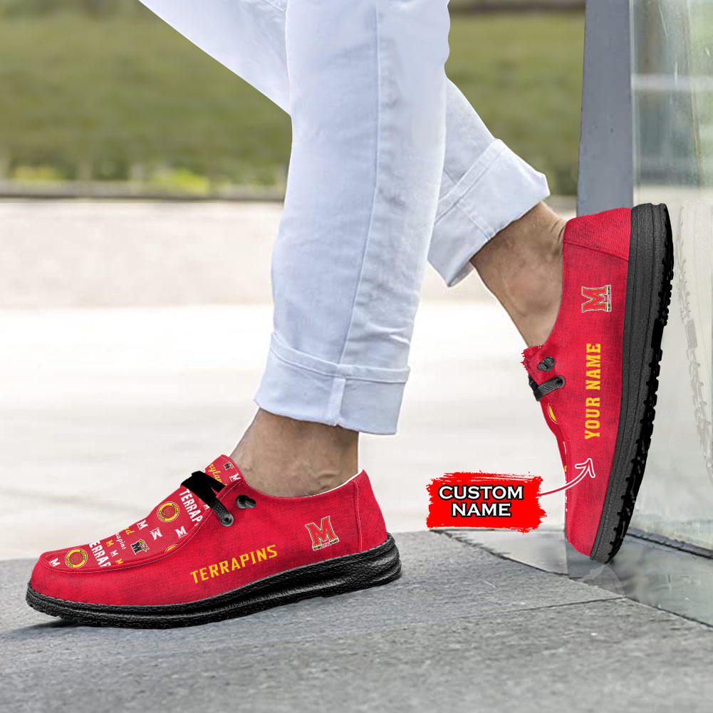 Maryland Terrapins H-D Shoes Wally Herren-Schnür-Loafer für Männer und Frauen – JWFancy