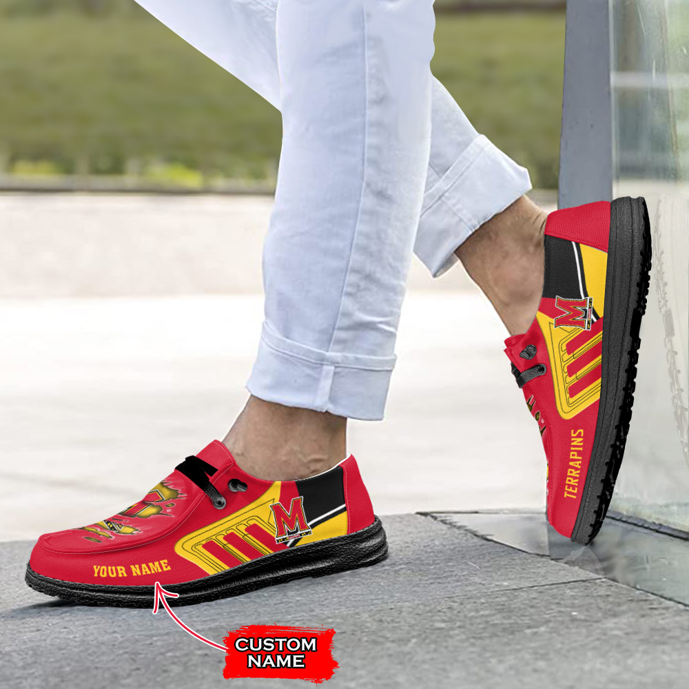 Maryland Terrapins H-D Shoes Wally Herren-Slipper zum Schnüren für Männer und Frauen