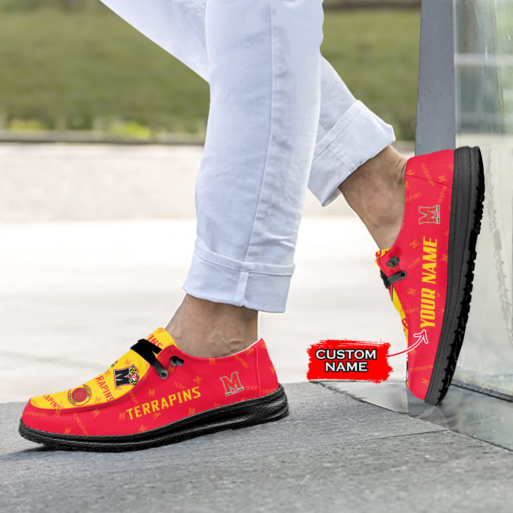 Maryland Terrapins H-D Shoes Wally Herren-Slipper zum Schnüren für Männer und Frauen