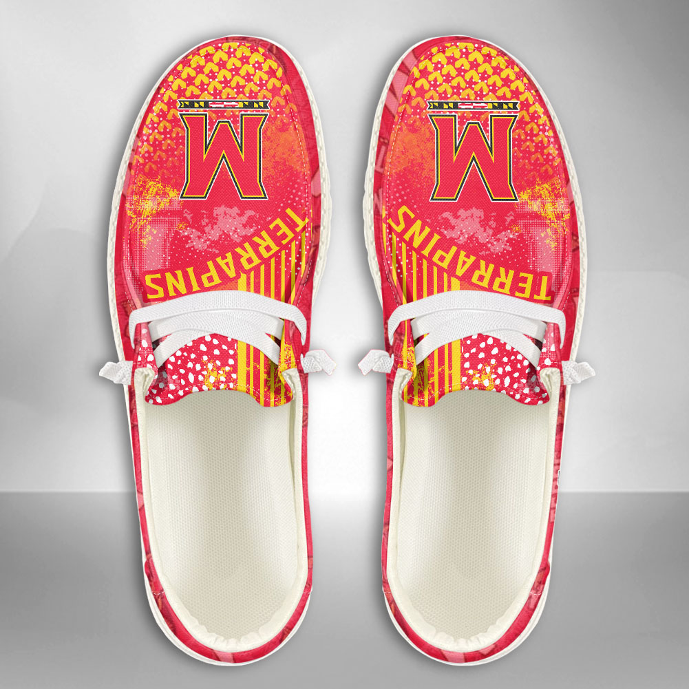 Maryland Terrapins H-D Shoes Wally Herren-Slipper zum Schnüren für Männer und Frauen