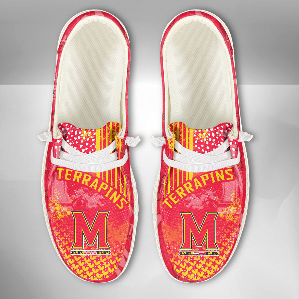 Maryland Terrapins H-D Shoes Wally Herren-Slipper zum Schnüren für Männer und Frauen