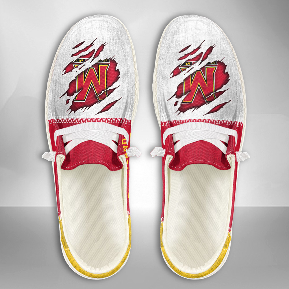 Maryland Terrapins H-D Shoes Wally Herren-Slipper zum Schnüren für Männer und Frauen