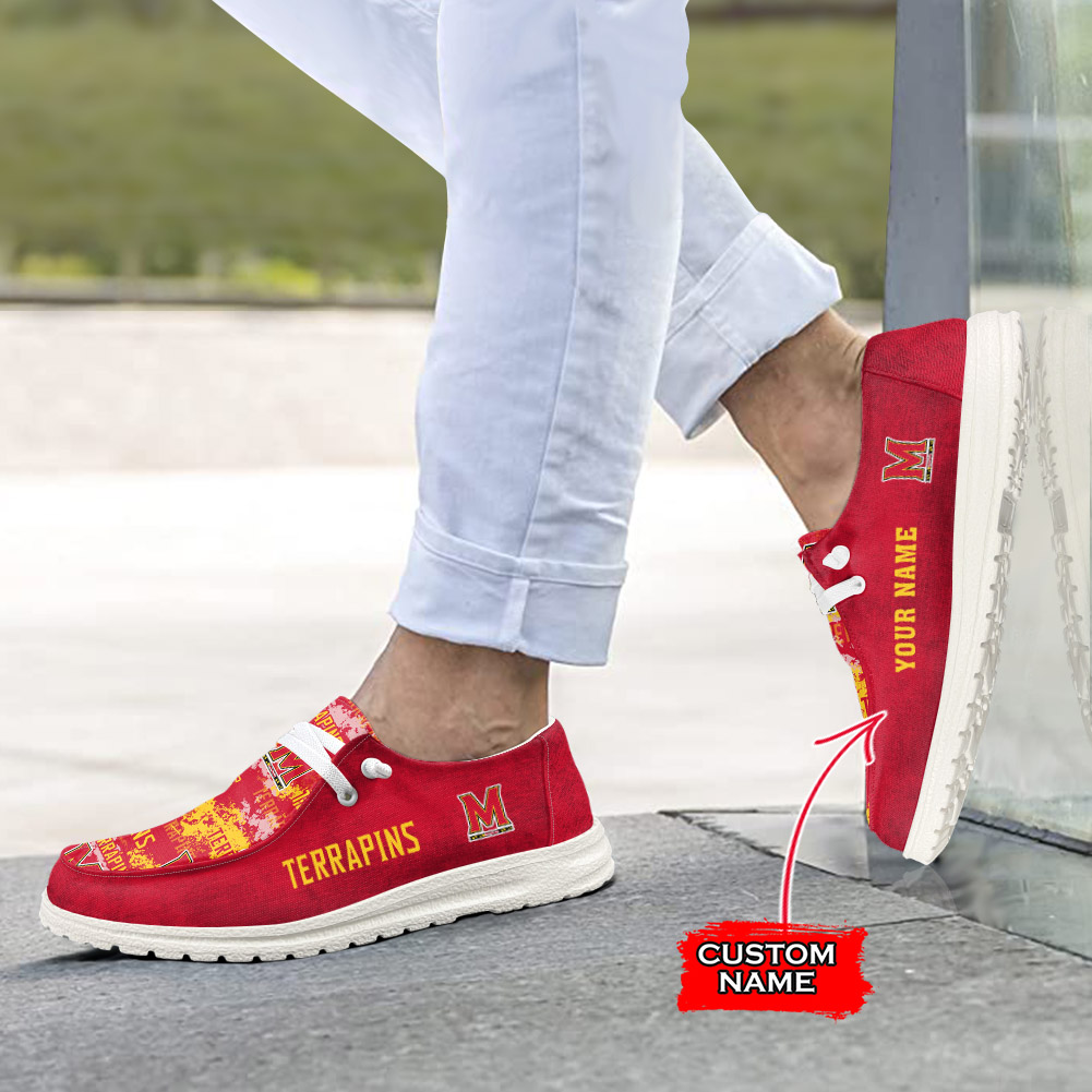 Maryland Terrapins H-D Shoes Wally Herren-Slipper zum Schnüren für Männer und Frauen