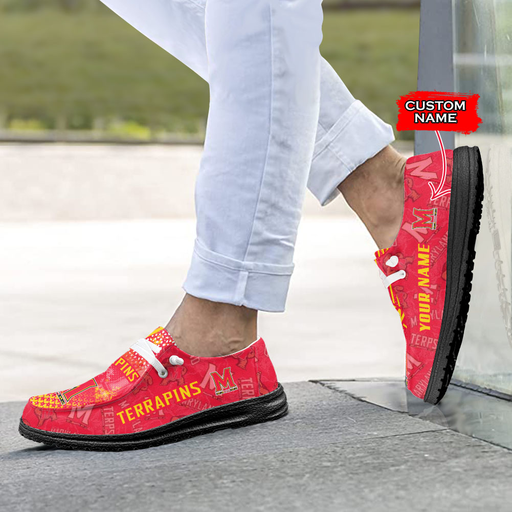 Maryland Terrapins H-D Shoes Wally Herren-Slipper zum Schnüren für Männer und Frauen