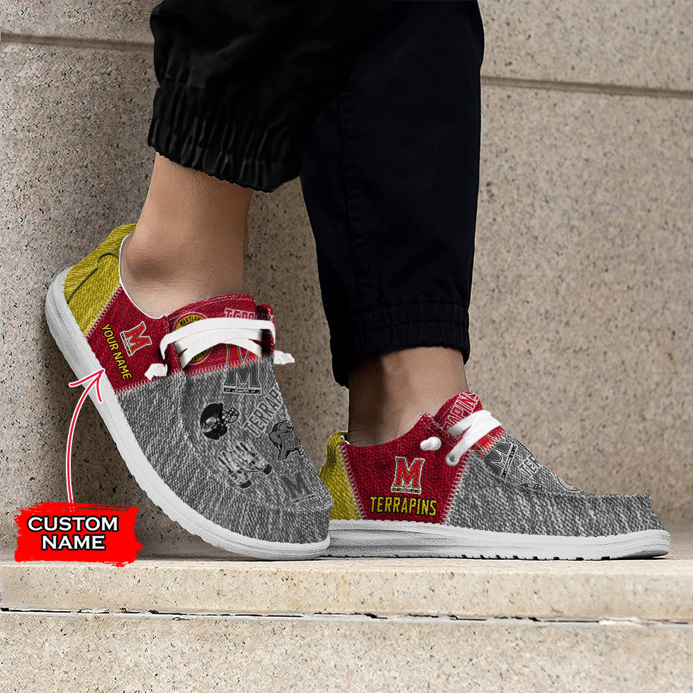 Maryland Terrapins H-D Shoes Wally Herren-Slipper zum Schnüren für Männer und Frauen