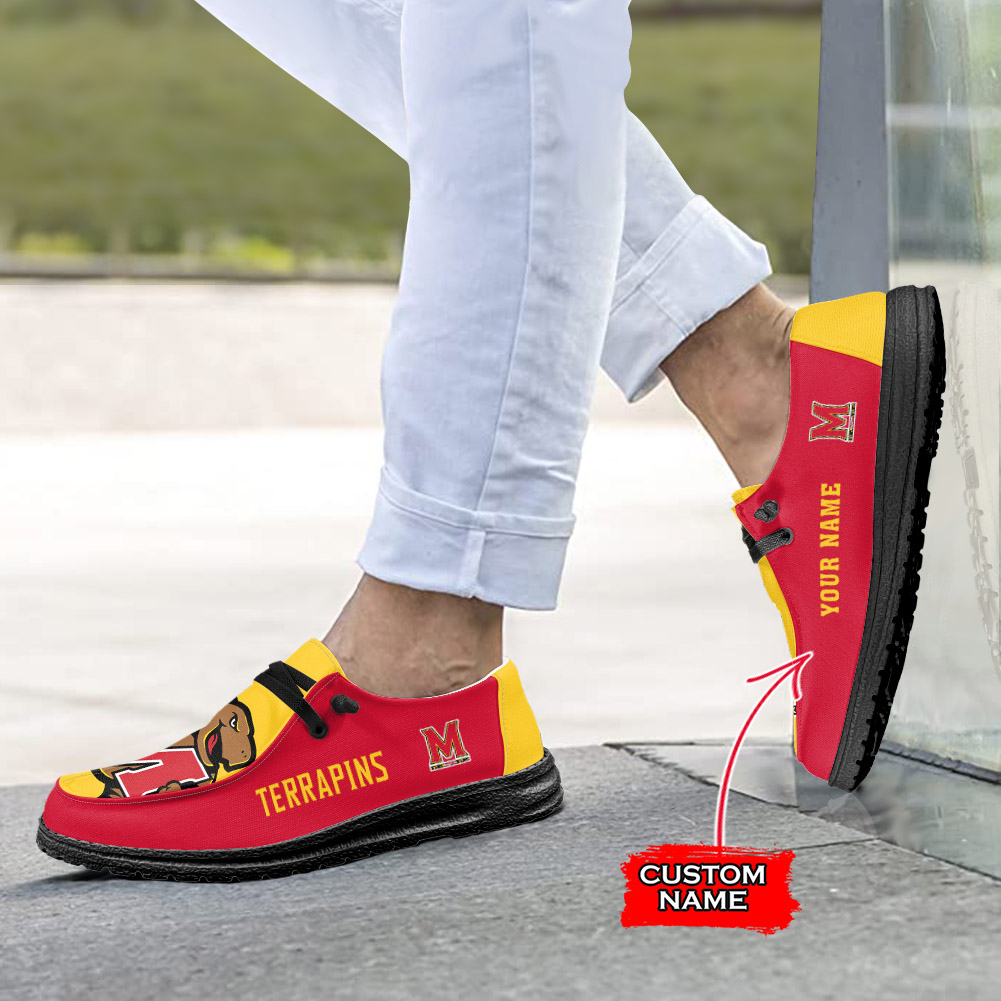 Maryland Terrapins H-D Shoes Wally Herren-Slipper zum Schnüren für Männer und Frauen
